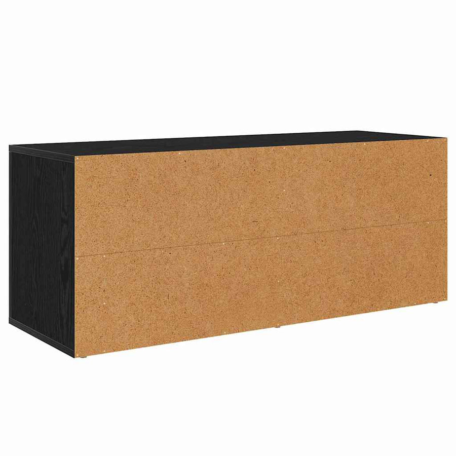 TV-kast met lade Zwart Eiken 100 x 35 x 40 cm Bewerkt hout