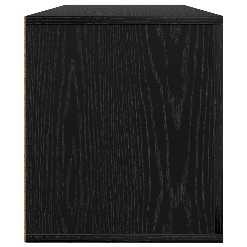 TV-kast met lade Zwart Eiken 100 x 35 x 40 cm Bewerkt hout