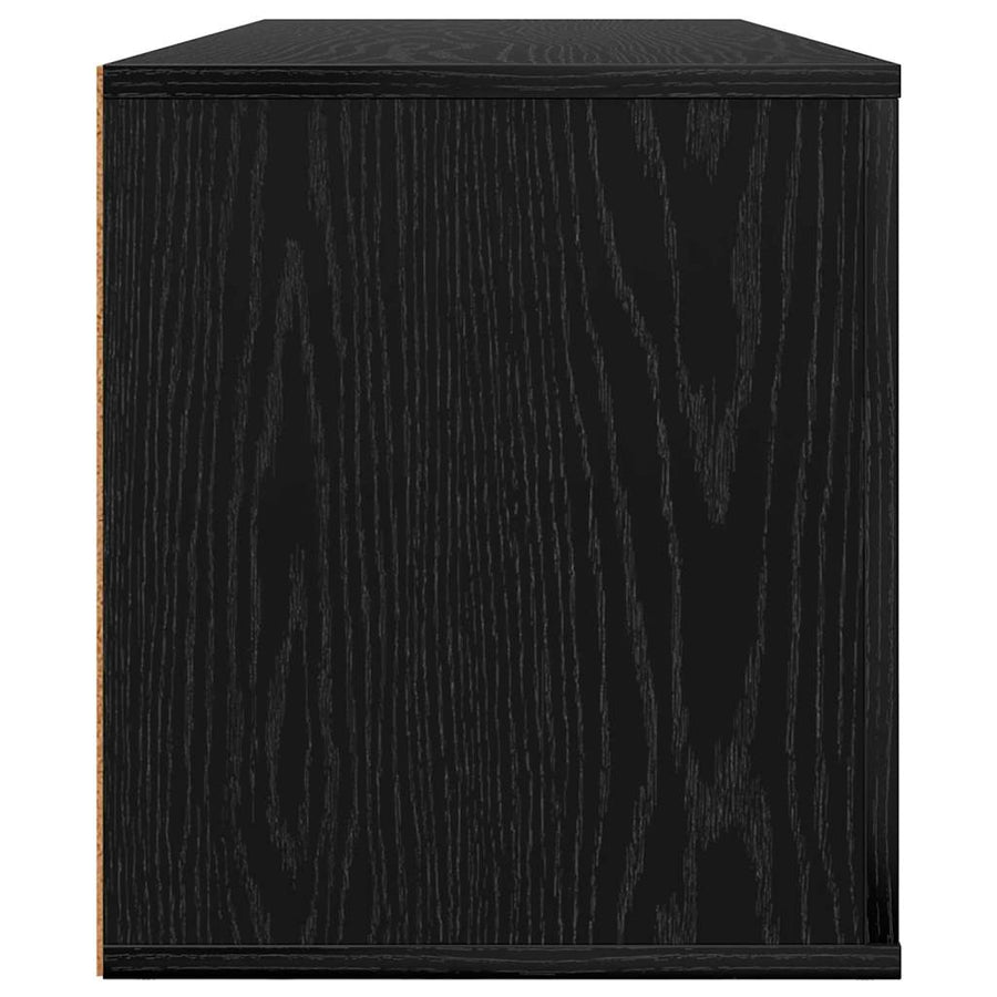 TV-kast met lade Zwart Eiken 100 x 35 x 40 cm Bewerkt hout