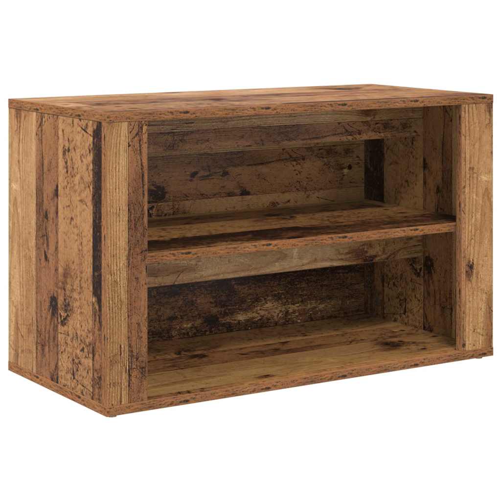 Schoenenrek met plank Oud hout 75 x 35 x 45 cm Bewerkt hout