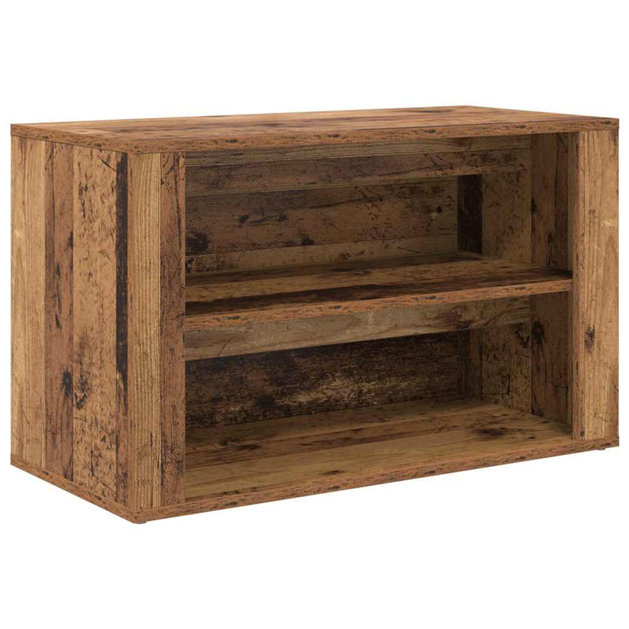 Schoenenrek met plank Oud hout 75 x 35 x 45 cm Bewerkt hout