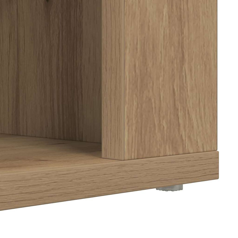 Schoenenrek met plank artisanaal eikenkleurig 75 x 35 x 45 cm