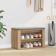 Schoenenrek 75x35x45 cm bewerkt hout eikenkleurig
