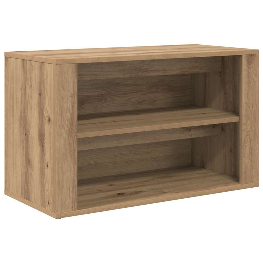Schoenenrek met plank artisanaal eikenkleurig 75 x 35 x 45 cm