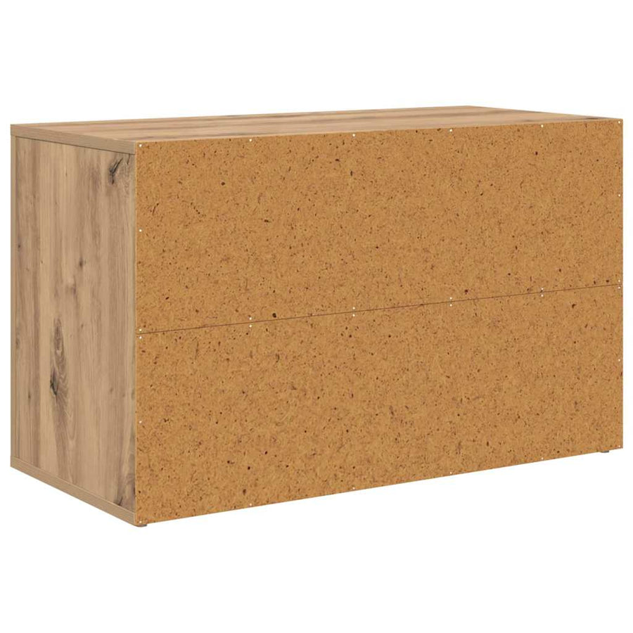Schoenenrek met plank artisanaal eikenkleurig 75 x 35 x 45 cm