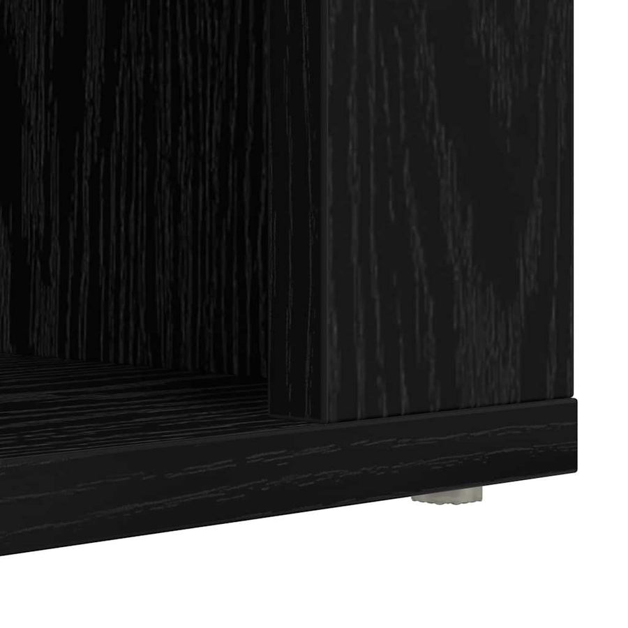 Schoenenrek met plank Zwart eiken 75 x 35 x 45 cm Bewerkt hout