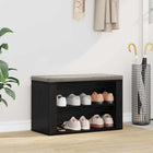 Schoenenrek met plank 75x35x45 cm zwart eiken