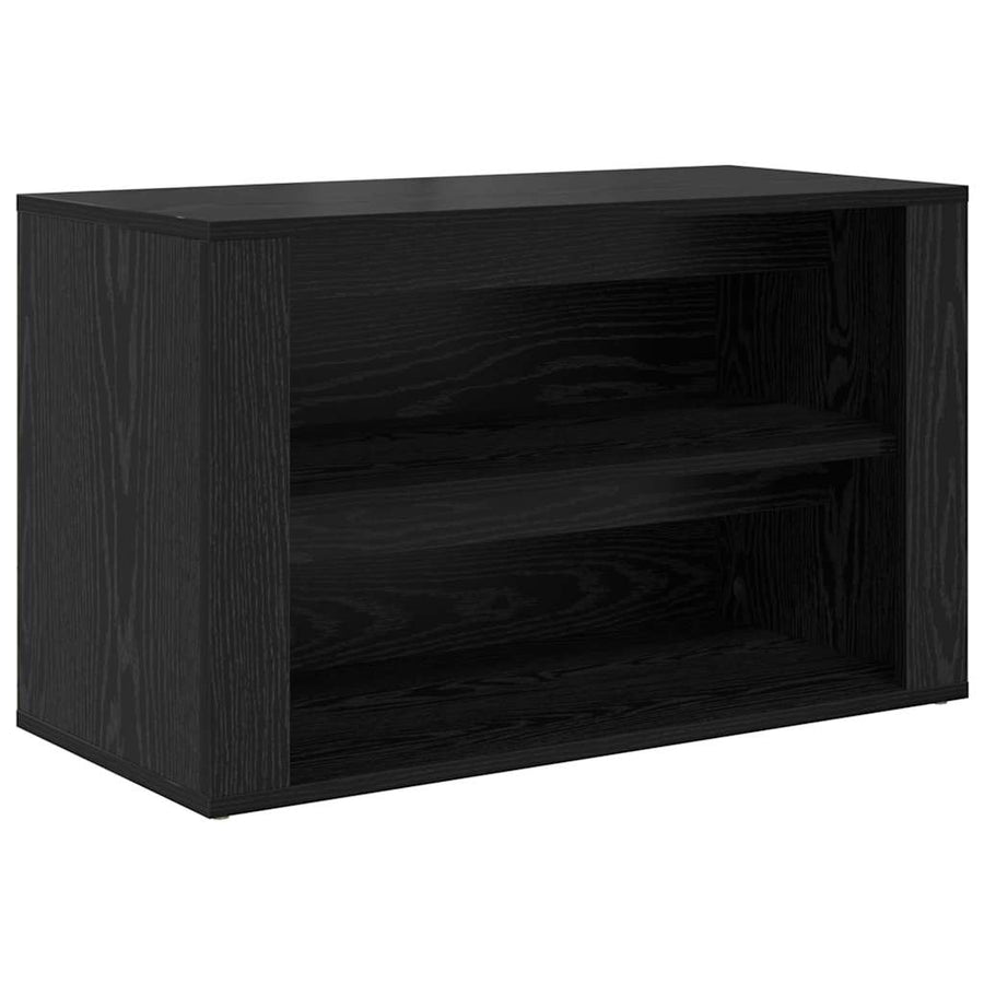 Schoenenrek met plank Zwart eiken 75 x 35 x 45 cm Bewerkt hout