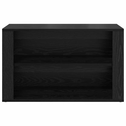 Schoenenrek met plank Zwart eiken 75 x 35 x 45 cm Bewerkt hout