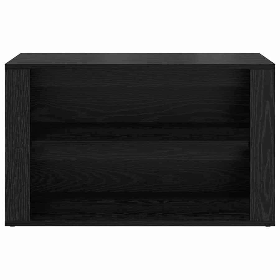 Schoenenrek met plank Zwart eiken 75 x 35 x 45 cm Bewerkt hout
