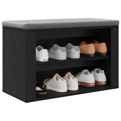 Schoenenrek met plank Zwart eiken 75 x 35 x 45 cm Bewerkt hout