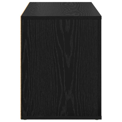 Schoenenrek met plank Zwart eiken 75 x 35 x 45 cm Bewerkt hout