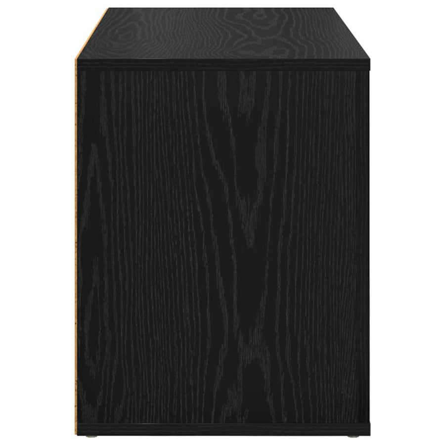 Schoenenrek met plank Zwart eiken 75 x 35 x 45 cm Bewerkt hout
