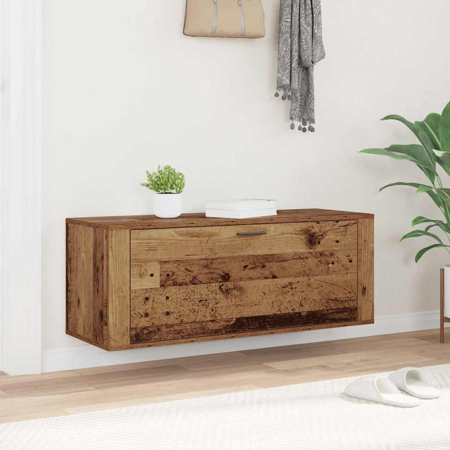 Schoenenkast met plank Oud hout 100 x 35 x 38 cm Bewerkt hout