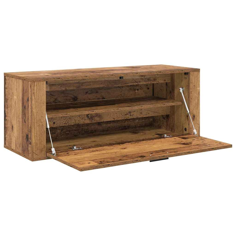 Schoenenkast met plank Oud hout 100 x 35 x 38 cm Bewerkt hout