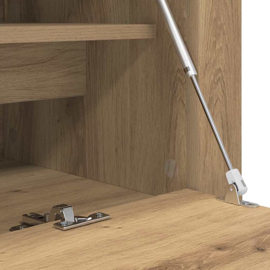 Schoenenkast met plank artisanaal eikenkleurig 100 x 35 x 38 cm