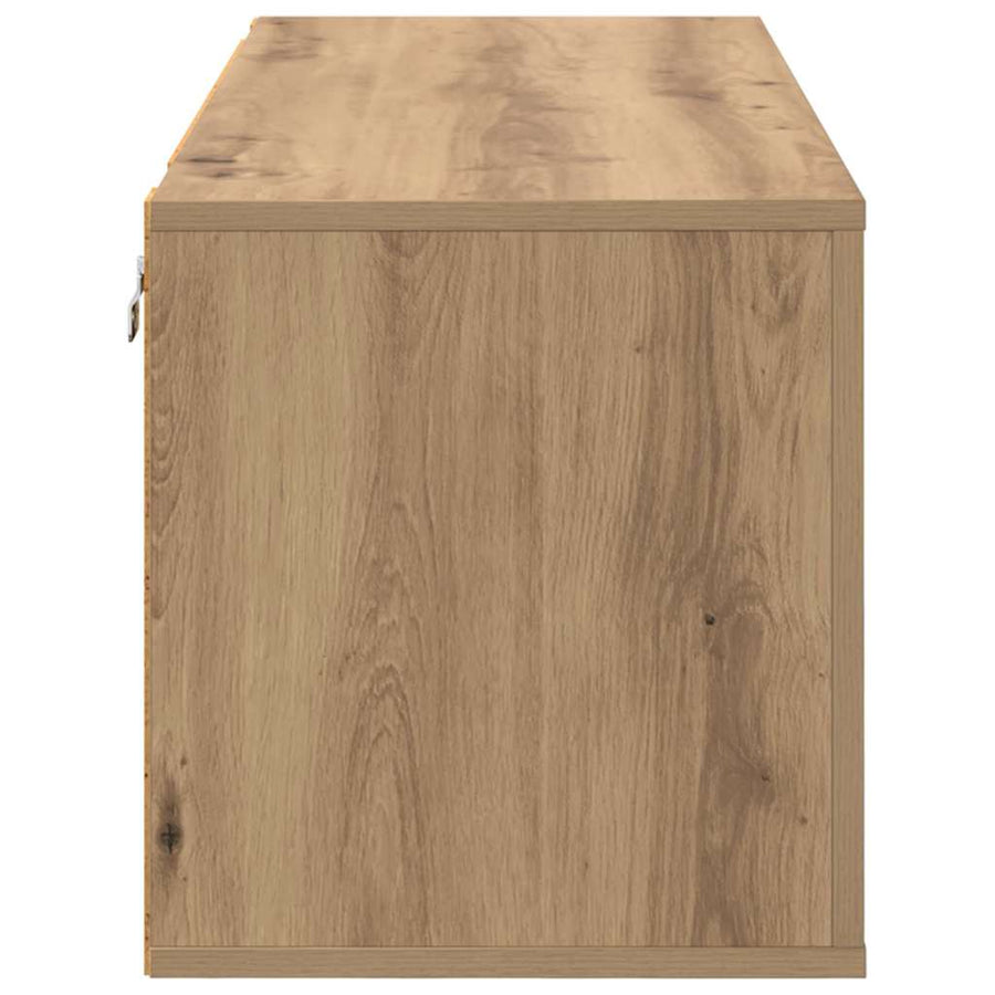 Schoenenkast met plank artisanaal eikenkleurig 100 x 35 x 38 cm