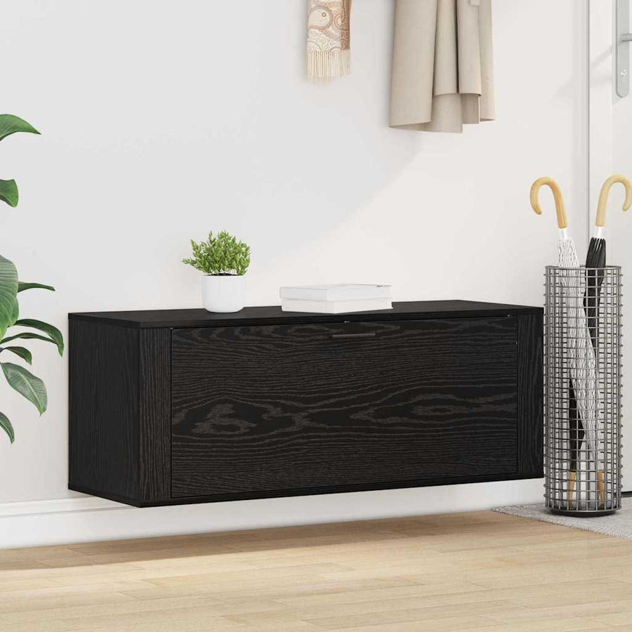 Schoenenkast Zwart eiken 100 x 35 x 38 cm Bewerkt hout