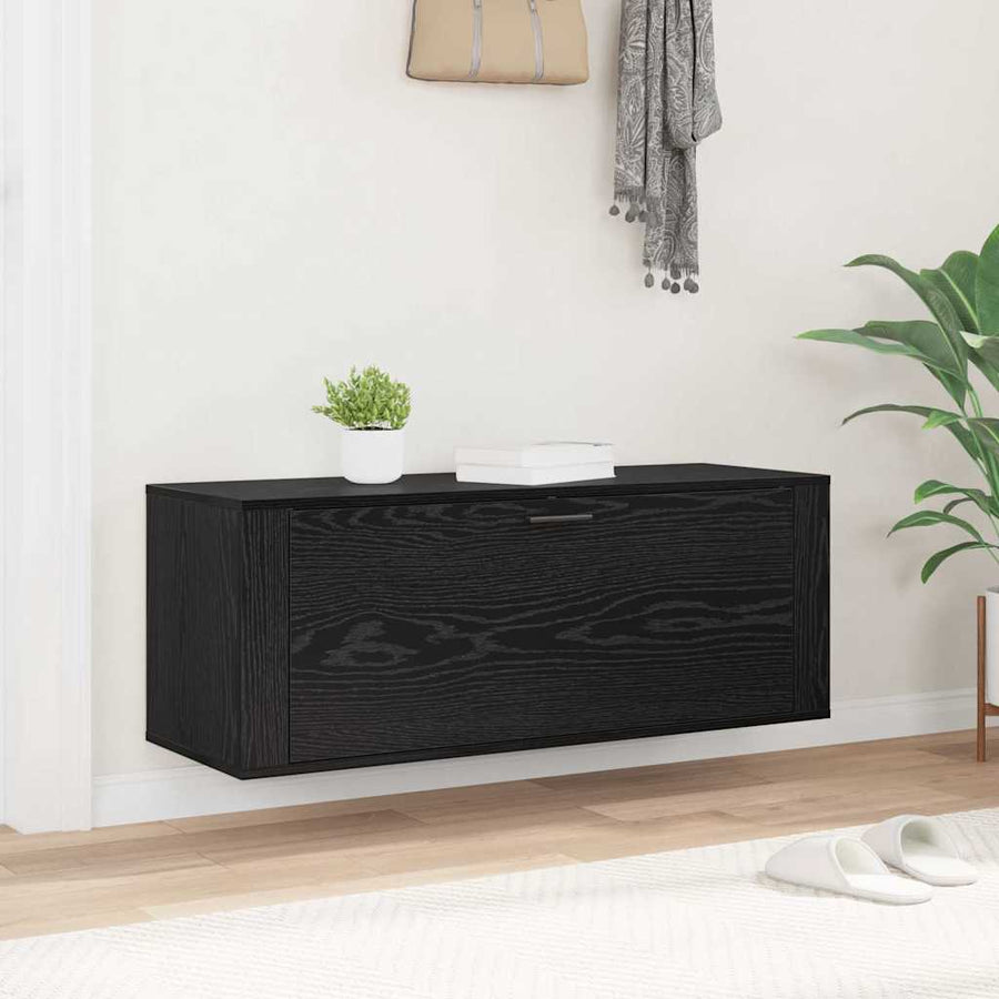 Schoenenkast Zwart eiken 100 x 35 x 38 cm Bewerkt hout