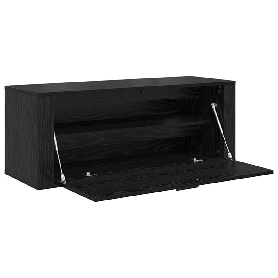 Schoenenkast Zwart eiken 100 x 35 x 38 cm Bewerkt hout