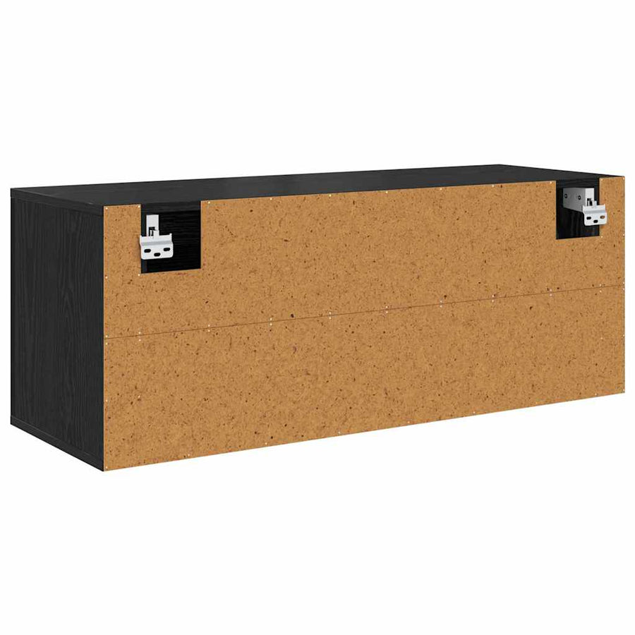 Schoenenkast Zwart eiken 100 x 35 x 38 cm Bewerkt hout