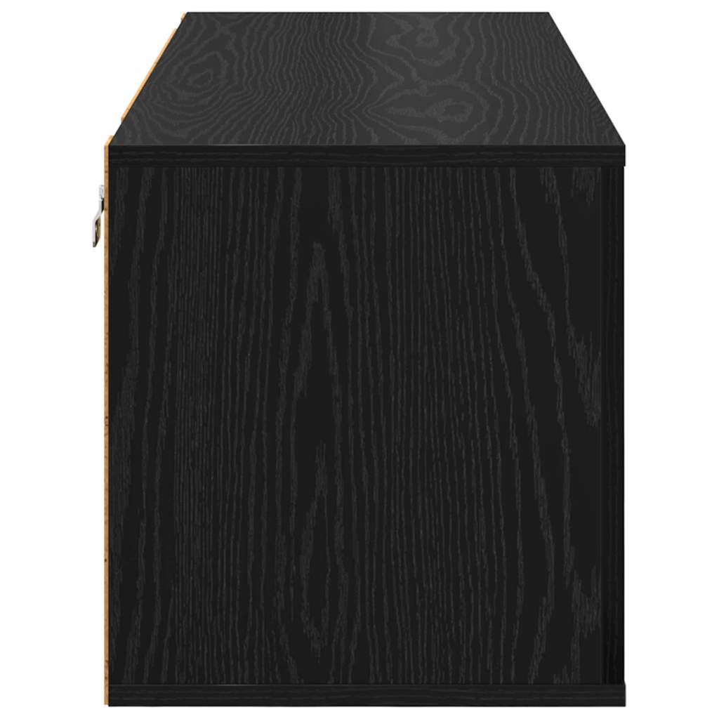 Schoenenkast Zwart eiken 100 x 35 x 38 cm Bewerkt hout