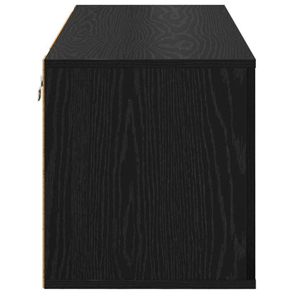 Schoenenkast Zwart eiken 100 x 35 x 38 cm Bewerkt hout