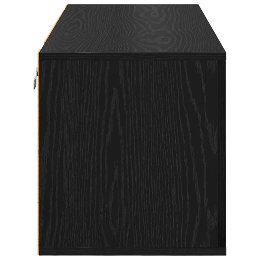 Schoenenkast Zwart eiken 100 x 35 x 38 cm Bewerkt hout