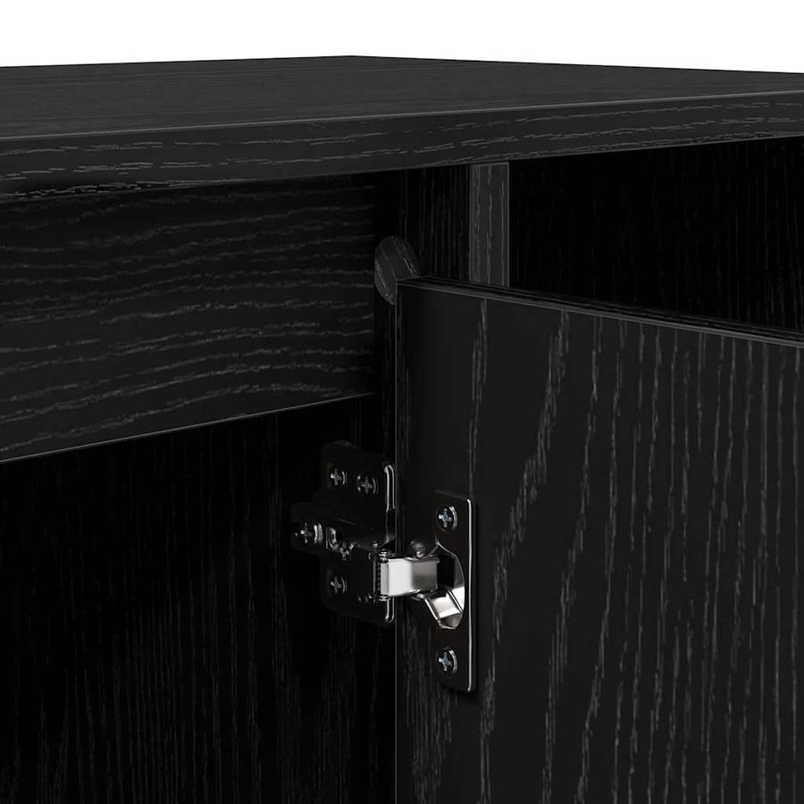 TV-kast Zwart Eiken 100 x 35 x 55 cm Bewerkt hout