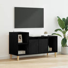TV Cabinet Black Oak 100 x 35 x 55 cm Engineered Wood