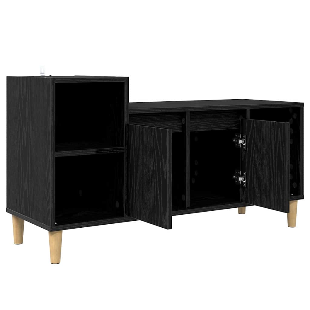 TV-kast Zwart Eiken 100 x 35 x 55 cm Bewerkt hout