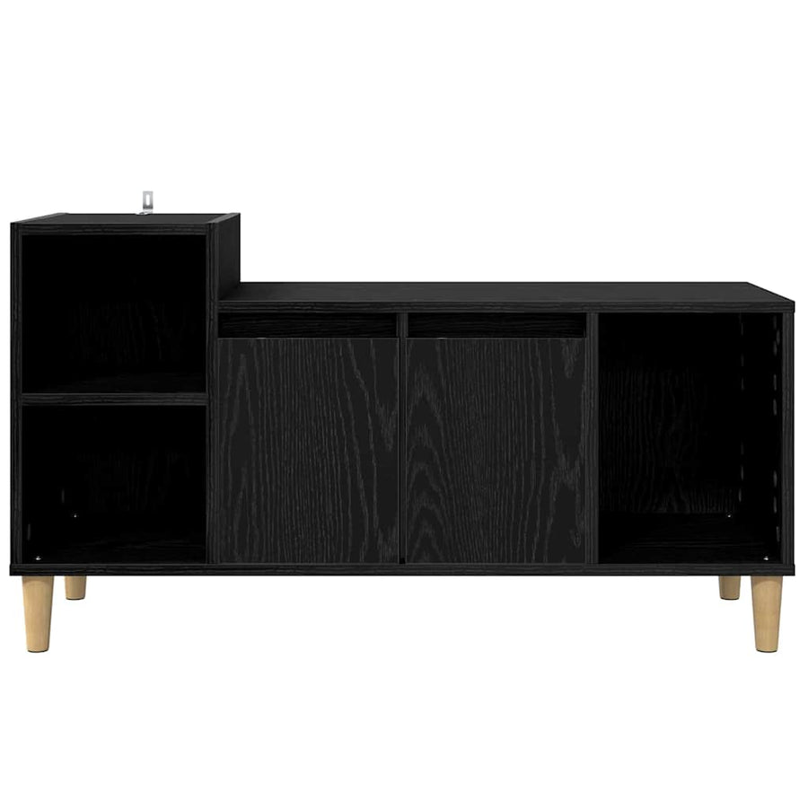 TV-kast Zwart Eiken 100 x 35 x 55 cm Bewerkt hout