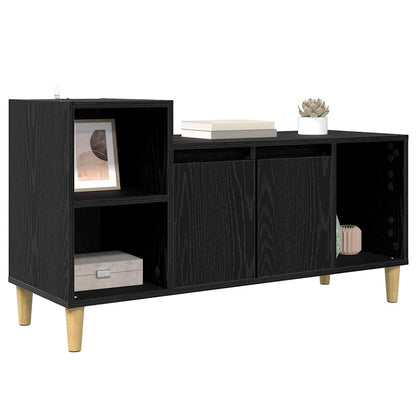 TV-kast Zwart Eiken 100 x 35 x 55 cm Bewerkt hout