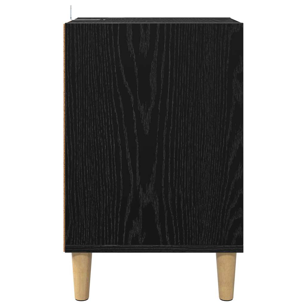 TV-kast Zwart Eiken 100 x 35 x 55 cm Bewerkt hout