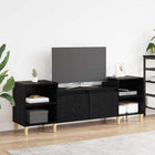 TV-kast 160x35x55 cm zwart eiken bewerkt hout