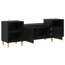TV-kast Zwart Eiken 160 x 35 x 55 cm Bewerkt hout