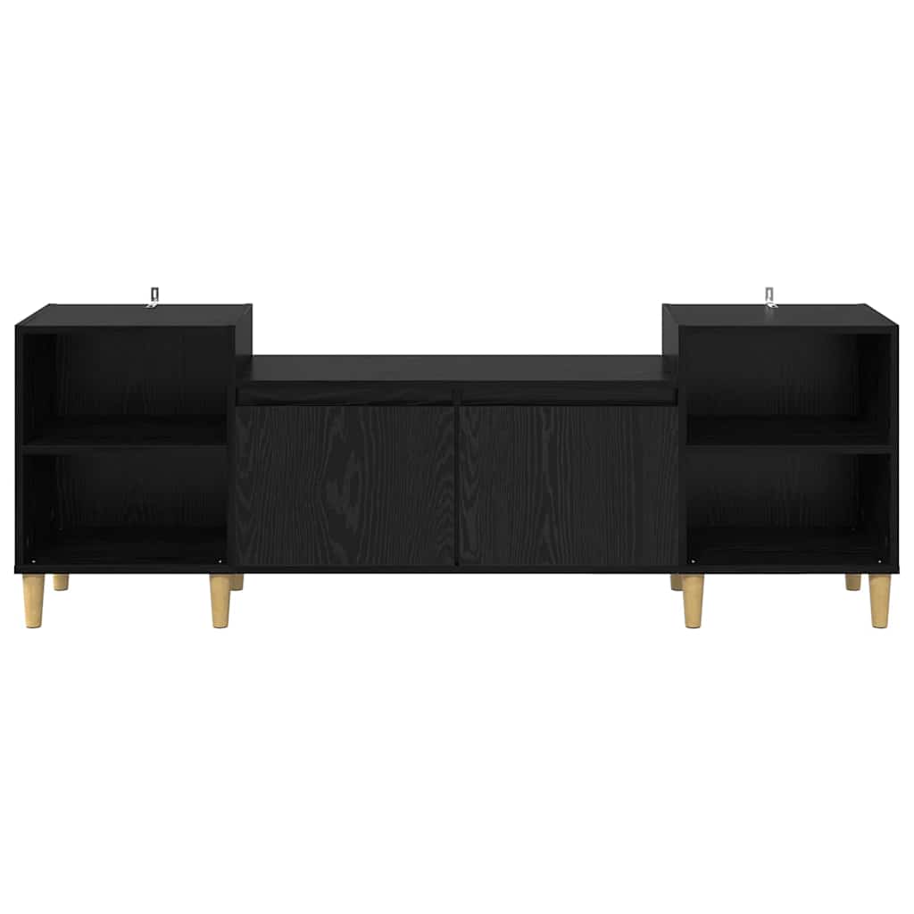 TV-kast Zwart Eiken 160 x 35 x 55 cm Bewerkt hout