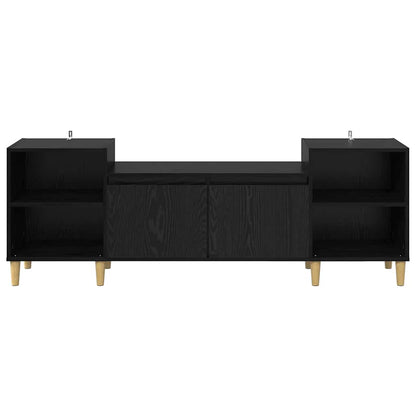 TV-kast Zwart Eiken 160 x 35 x 55 cm Bewerkt hout