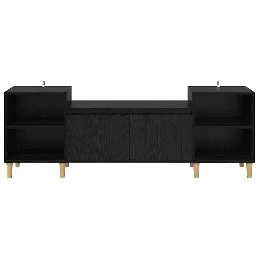 TV-kast Zwart Eiken 160 x 35 x 55 cm Bewerkt hout