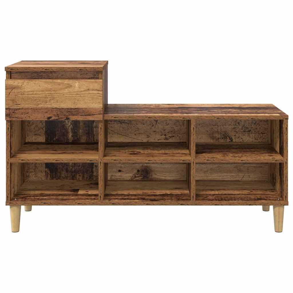 Schoenenkast met lade Oudhout 102 x 36 x 60 cm Bewerkt hout