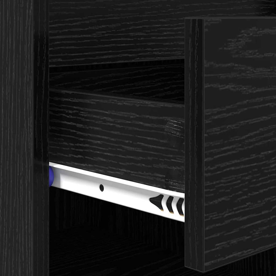 Schoenenkast met lade Zwart Eiken 102 x 36 x 60 cm Bewerkt hout