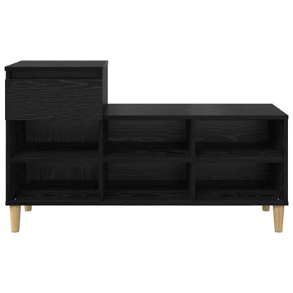 Schoenenkast met lade Zwart Eiken 102 x 36 x 60 cm Bewerkt hout