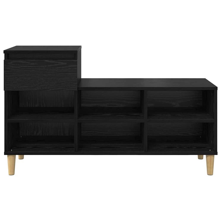 Schoenenkast met lade Zwart Eiken 102 x 36 x 60 cm Bewerkt hout