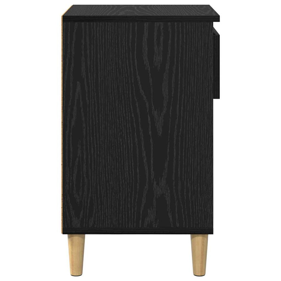 Schoenenkast met lade Zwart Eiken 102 x 36 x 60 cm Bewerkt hout