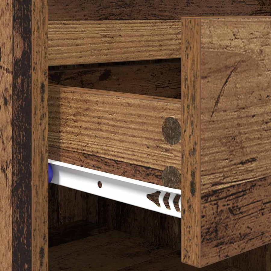 Schoenenkast met lade Oud hout 102 x 36 x 60 cm Bewerkt hout