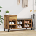 Schoenenkast 102x36x60 cm oud hout