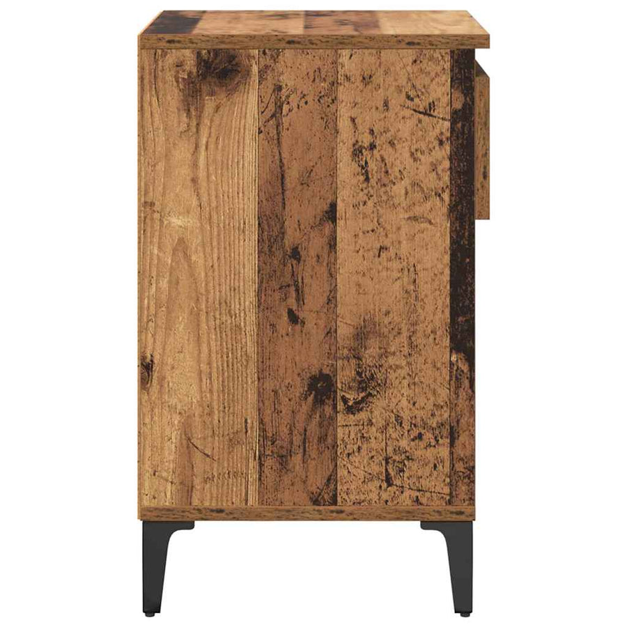 Schoenenkast met lade Oud hout 102 x 36 x 60 cm Bewerkt hout