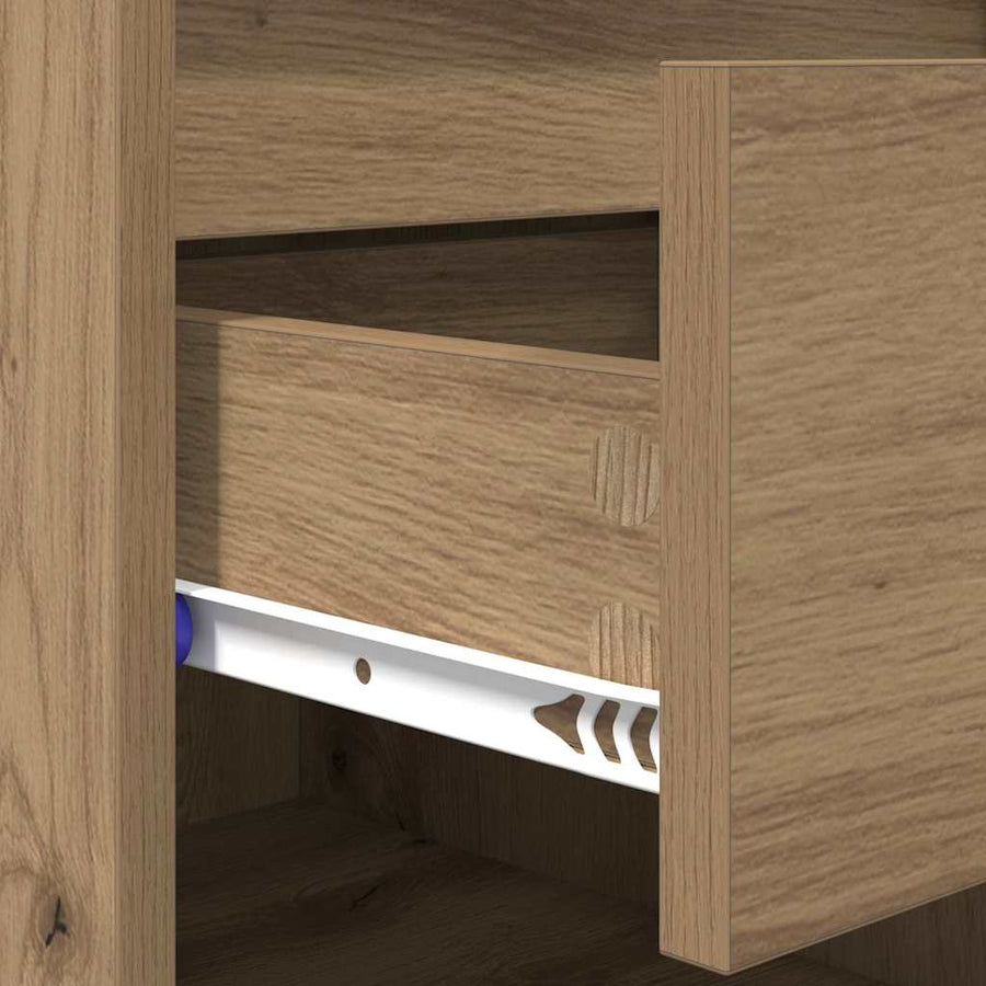 Schoenenkast met lade artisanaal eikenkleurig 102 x 36 x 60 cm