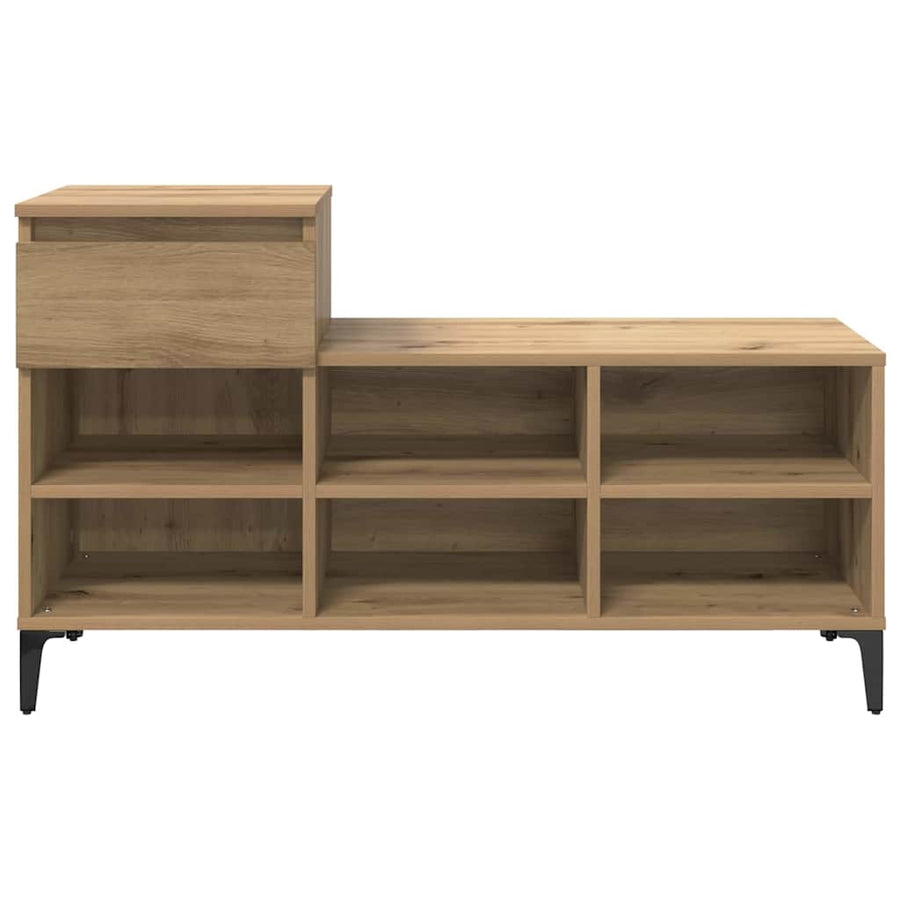 Schoenenkast met lade artisanaal eikenkleurig 102 x 36 x 60 cm