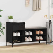 Schoenenkast zwart eiken 102x36x60 cm met lade
